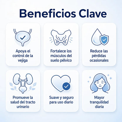 UroControl: Mejora de forma natural las pérdidas de orina, la urgencia miccional y las visitas nocturnas al baño.